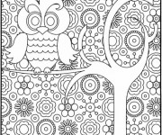 Coloriage Psychédélique  Hibou