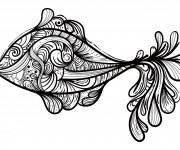 Coloriage Psychédélique  Poisson