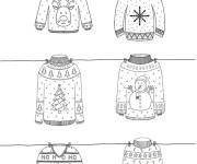 Coloriage Adorables mod&egrave;les de pulls de noel