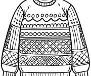 Coloriage Aper&ccedil;u de pull de noel pour enfant