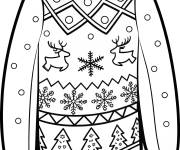 Coloriage Colorie l'imagier Pull de No&euml;l styl&eacute;