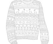 Coloriage Joli mod&egrave;le de Pull de No&euml;l