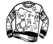 Coloriage et dessins gratuit Joli pull sur le theme de noel à imprimer