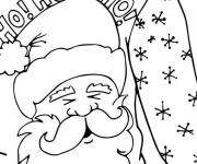Coloriage Pere noel portant un pull festif