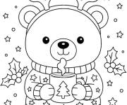 Coloriage Petit cerf en Pull de No&euml;l