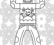 Coloriage Portrait d'un garcon portant un Pull de No&euml;l
