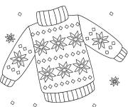Coloriage Pull col montant de No&euml;l