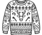 Coloriage Pull de noel 2d