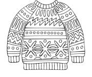 Coloriage Pull de noel au crayon