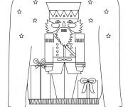 Coloriage Pull de noel avec Casse-Noisette