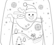 Coloriage Pull de noel avec le bonhomme de neige drole
