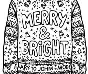 Coloriage Pull de noel avec texte pour les vacances