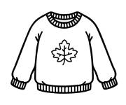 Coloriage et dessins gratuit Pull de No&euml;l avec une feuille à imprimer
