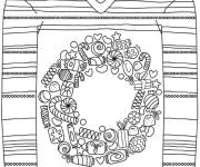 Coloriage Pull de noel dessin&eacute; &agrave; la main