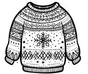 Coloriage Pull de noel en couleurs