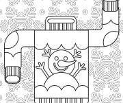 Coloriage Pull de No&euml;l en forme g&eacute;om&eacute;trique