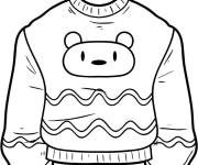 Coloriage Pull de No&euml;l en imagier