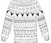 Coloriage Pull de No&euml;l en laine moche