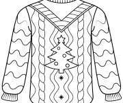 Coloriage Pull de No&euml;l en laine pour la saison de fete