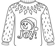 Coloriage Pull de No&euml;l en laine pour les touts petits