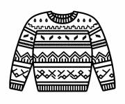 Coloriage Pull de No&euml;l en laine ps