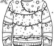 Coloriage Pull de noel en lampe