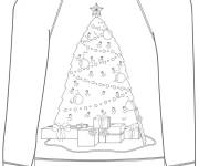 Coloriage Pull de noel en sapin d&eacute;cor&eacute;