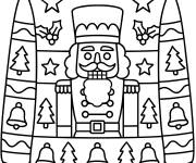 Coloriage Pull de No&euml;l en soldat Casse-Noisette