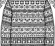 Coloriage Pull de noel en zig zag