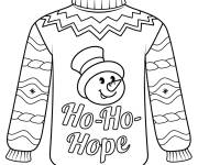 Coloriage Pull de No&euml;l et joyeux noel