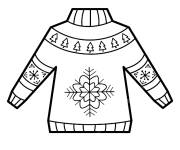 Coloriage et dessins gratuit Pull de No&euml;l facile à imprimer