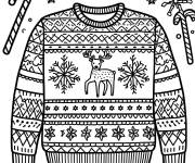 Coloriage Pull de noel imprimable
