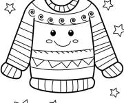 Coloriage Pull de noel kawaii