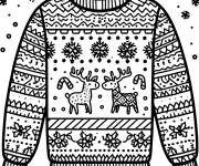 Coloriage Pull de noel moche cp