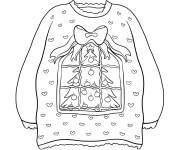 Coloriage Pull de noel pour c&eacute;l&egrave;bre la f&ecirc;te