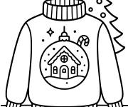 Coloriage Pull de No&euml;l pour enfant