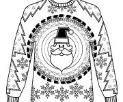Coloriage Pull de No&euml;l pour les touts petits facile