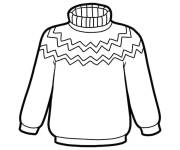 Coloriage et dessins gratuit Pull de No&euml;l simplifi&eacute; à imprimer