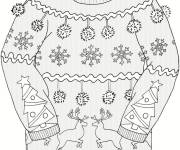 Coloriage Pull de noel stylis&eacute;
