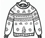 Coloriage Pull de noel t&eacute;l&eacute;chargeable