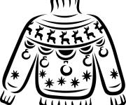 Coloriage et dessins gratuit Pull de No&euml;l vectoriel à imprimer