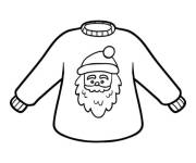 Coloriage et dessins gratuit Pull en laine de P&egrave;re No&euml;l à imprimer