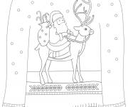 Coloriage Pull P&egrave;re No&euml;l sur Rennes pour maternelle