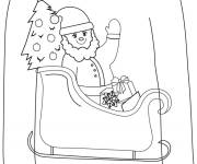Coloriage Pull tra&icirc;neau du pere noel facile