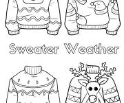 Coloriage Quatre Guirlandes de noel moches