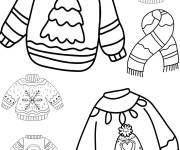 Coloriage Sept mod&egrave;les de Pulls de No&euml;l