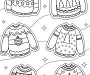 Coloriage Six pulls de No&euml;l
