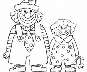 Coloriage Clowns comiques