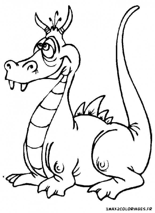 Coloriage et dessins gratuits Dragon humoristique à découper à imprimer