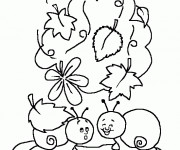 Coloriage Escargots rigolos maternelle